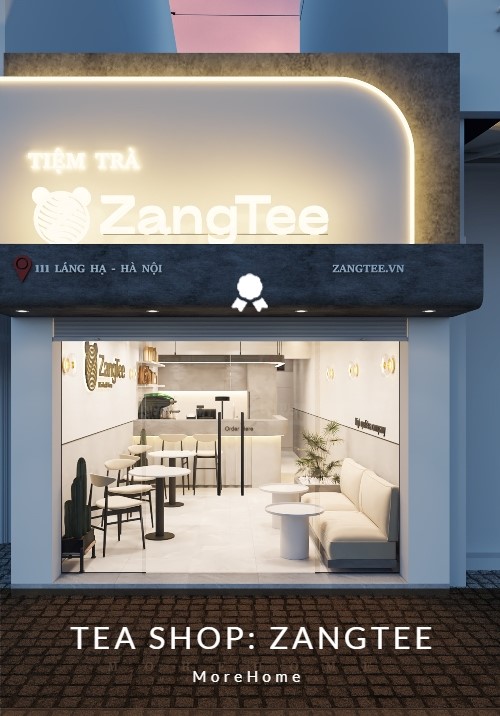 Thiết kế nội thất quán trà sữa đẹp, sang trọng - ZangTee Hà Nội