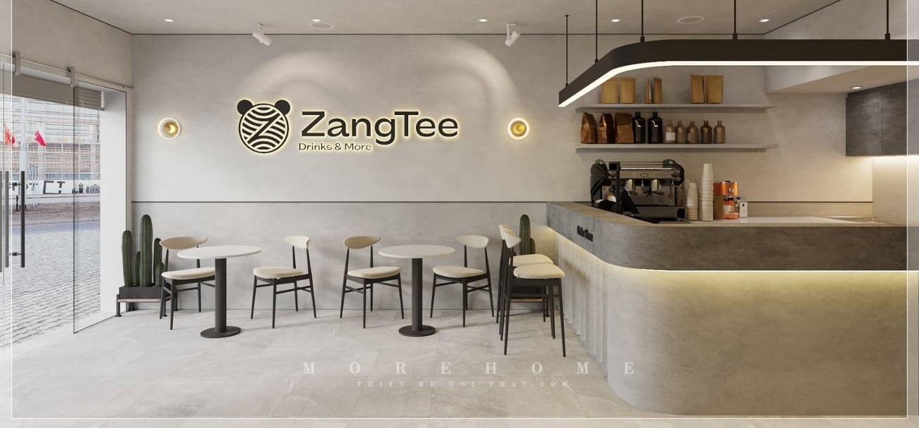 Thiết kế nội thất quán trà sữa đẹp, sang trọng - ZangTee Hà Nội