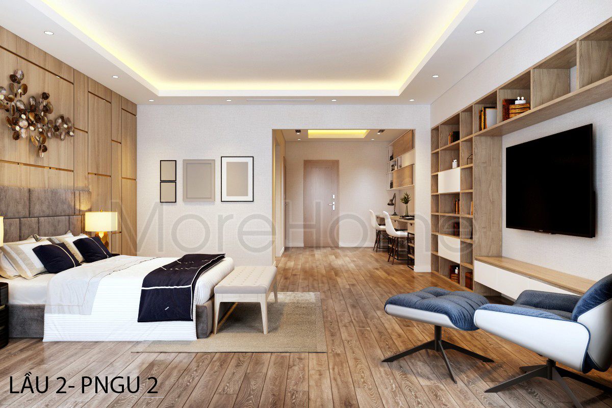 Thiết kế nội thất phòng ngủ nhà phố Vincom Rạch Giá Kiên Giang