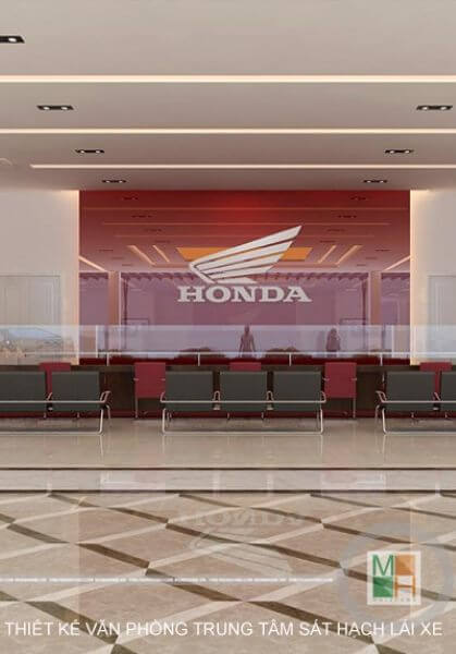 Thiết kế văn phòng trung tâm sát hạch lái xe công ty Honda Việt Nam.