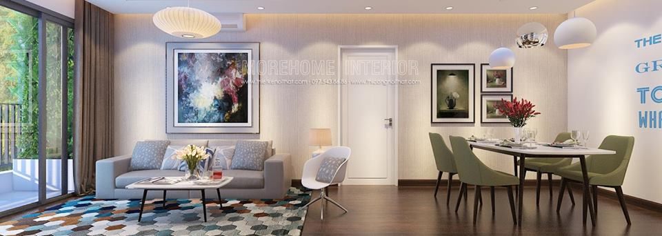 Thiết kế và thi công nội thất căn hộ mẫu Imperia Sky Garden 82m2