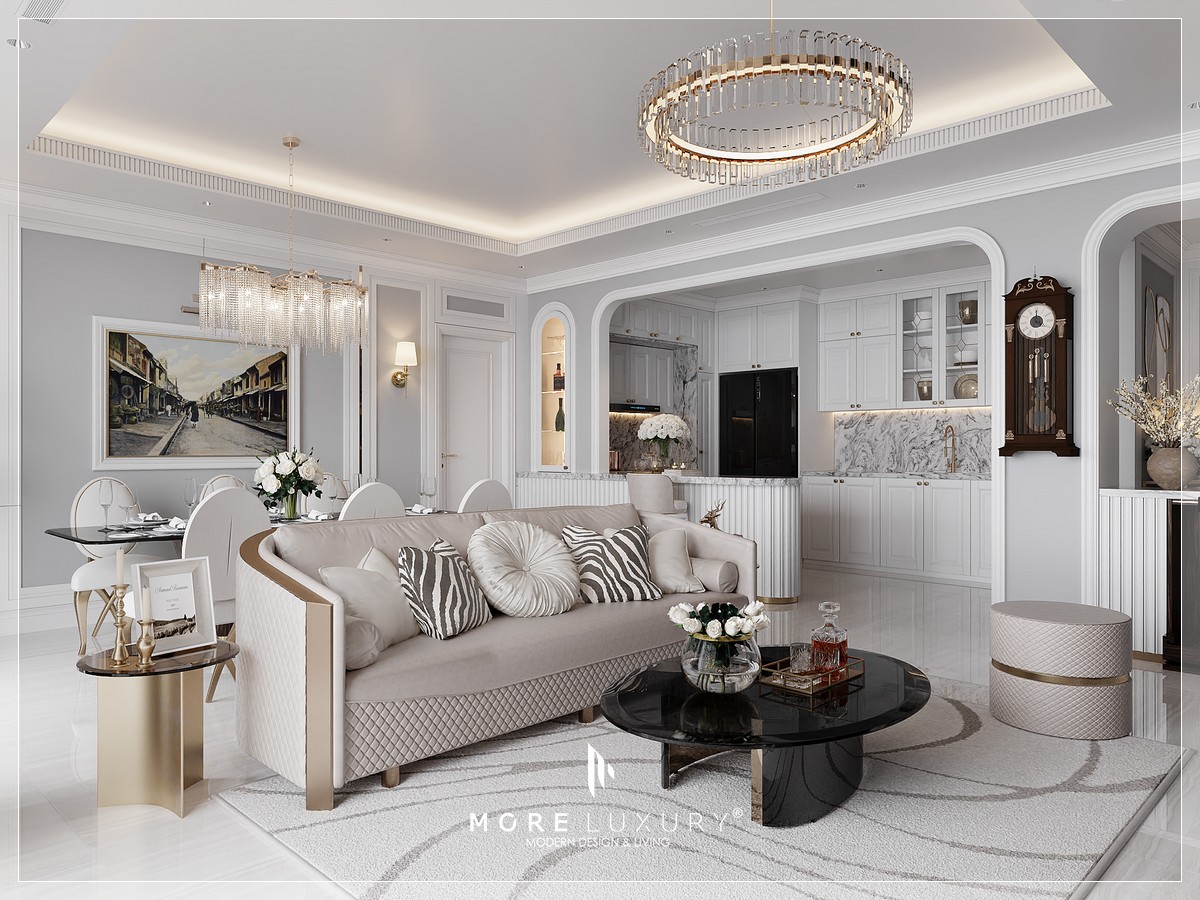 THIẾT KẾ CHUNG CƯ TÂN CỔ ĐIỂN CHỊ ÁNH SUNRISE NHÀ BÈ 
