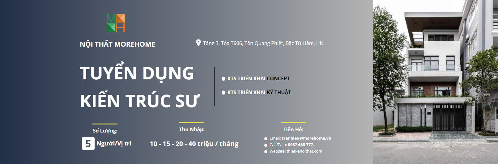 Morehome tuyển dụng kiến trúc sư