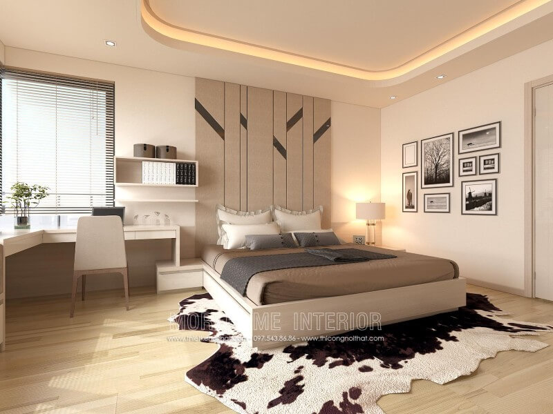 Thiết kế giường ngủ bố mẹ phong cách hiện đại và trẻ trung
