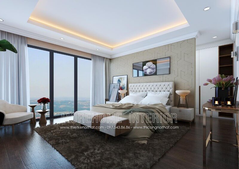 Giường ngủ màu trắng