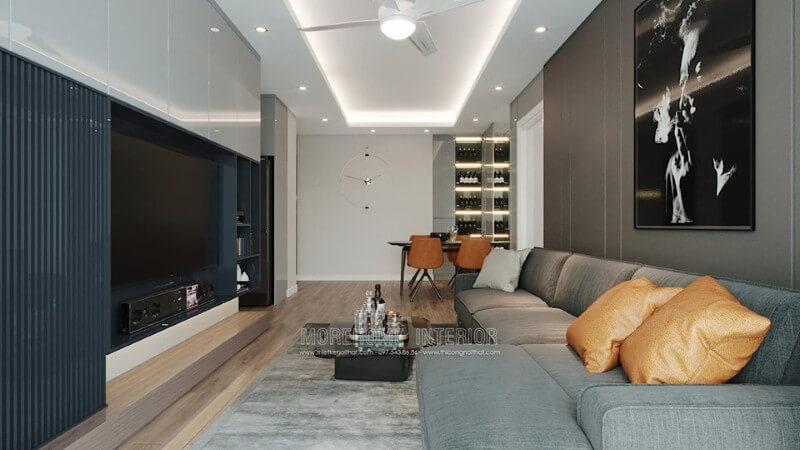 Mẫu sofa góc hiện đại luôn là sự lựa chọn của mọi khách hàng Thiết kế phòng khách chung cư hiện đại