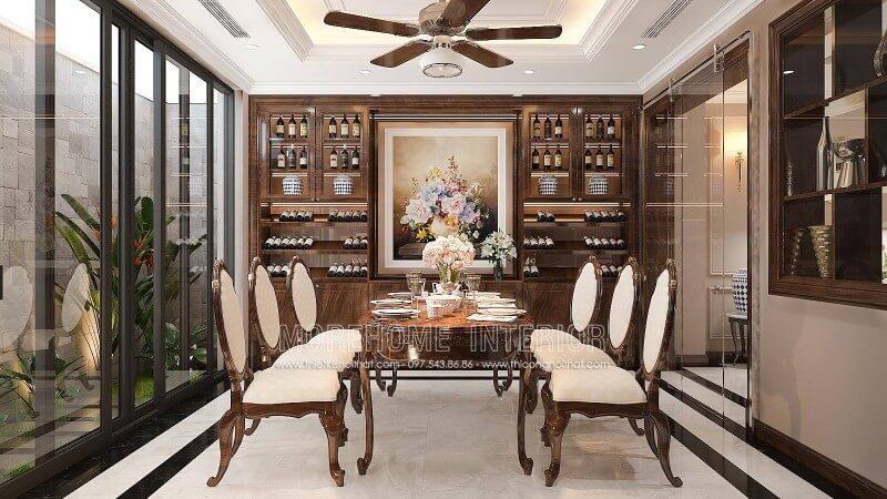 Thiết kế nội thất phòng ăn tân cổ điển