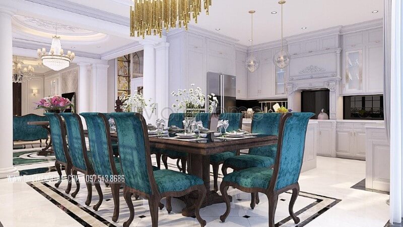 Thiết kế nội thất phòng ăn tân cổ điển