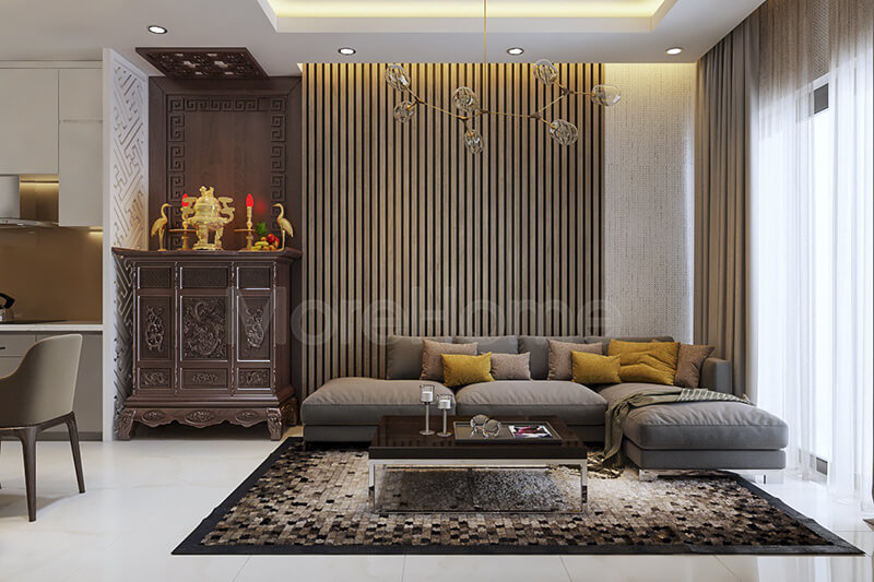 Mẫu tủ thờ đẹp giúp tiết kiệm diện tích cho căn hộ chung cư gia đình bạn Tủ thờ chung cư