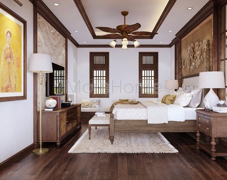 Bạn muốn căn phòng ngủ của mình trở lên lộng lẫy trang hoàng thì đừng nên bỏ lỡ mẫu giường ngủ óc chó đẹp được sản xuất tại MoreHome.