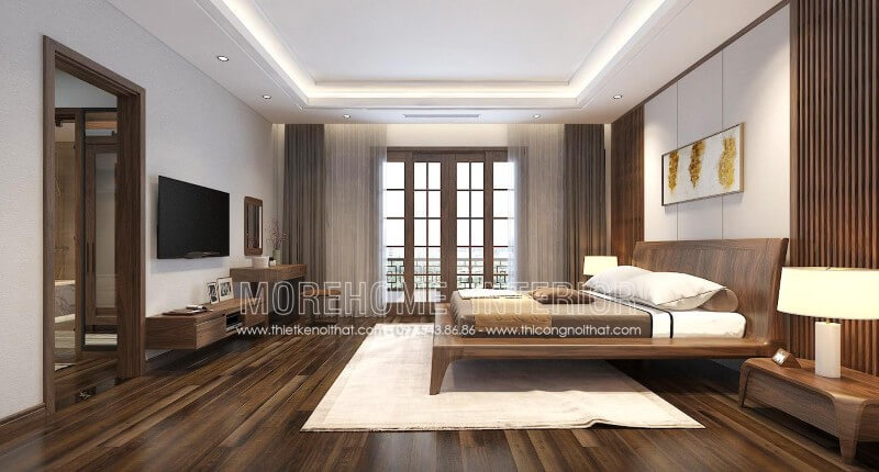 Mẫu giường ngủ hiện đại gỗ óc chó được thiết kế và sản xuất tại Morehome, liên hệ với chúng tôi để được tư vấn và đóng giường theo yêu cầu của bạn nhé. Hotline: 097.543.8686 (Mr.Chính)