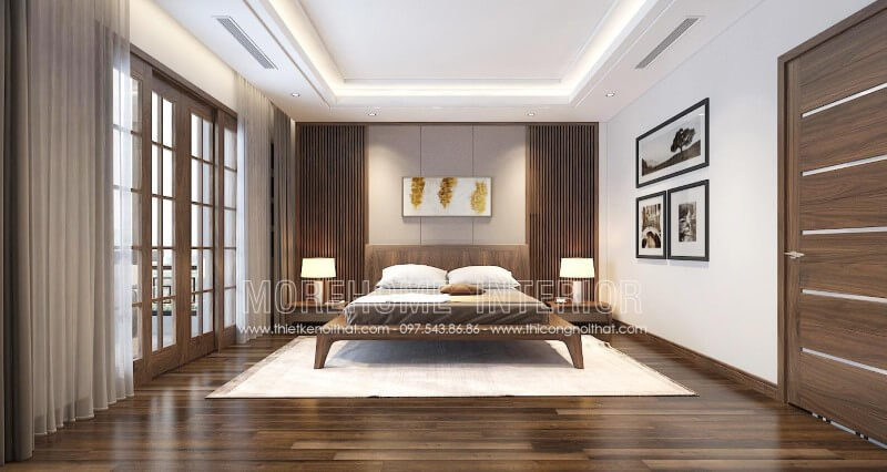 Mẫu giường ngủ gỗ óc chó cao cấp sang trọng tại hà nội