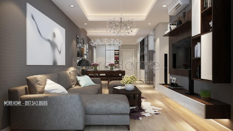 Bức tranh nghệ thuật với họa tiết đơn giản nhưng lại có sức hút mãnh liệt. Đây chính là điểm nhấn chính cho không gian phòng khách Tranh treo tường phòng khách đẹp, ấn tượng