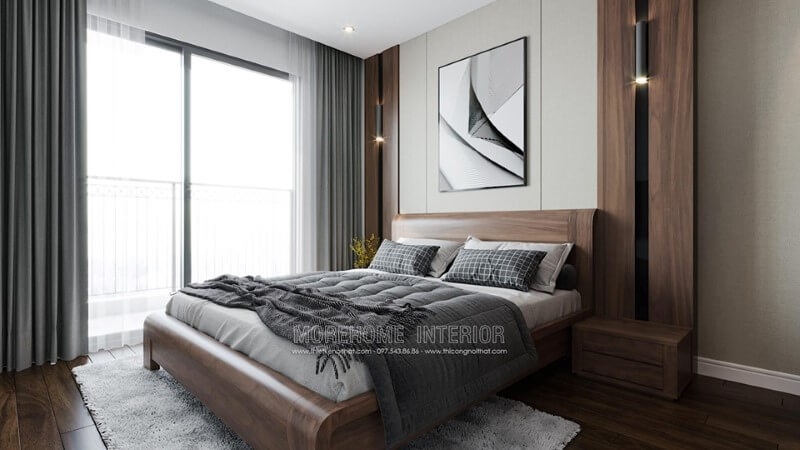 Thiết kế phòng ngủ gỗ óc chó