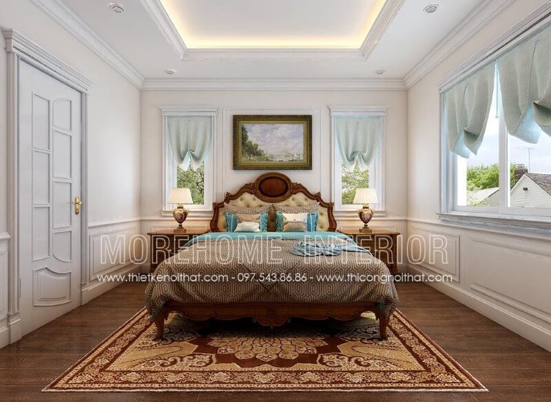 Thiết kế phòng ngủ gỗ óc chó