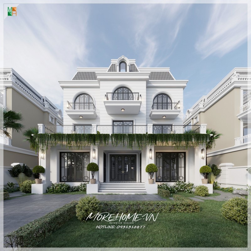 Mặt tiền biệt thự tân cổ điển