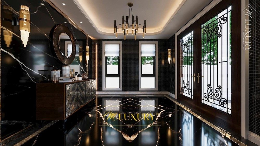 Thiết kế sảnh biệt thự tân cổ điển