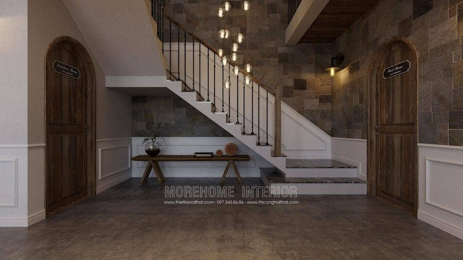 Cầu thang biệt thự tân cổ điển