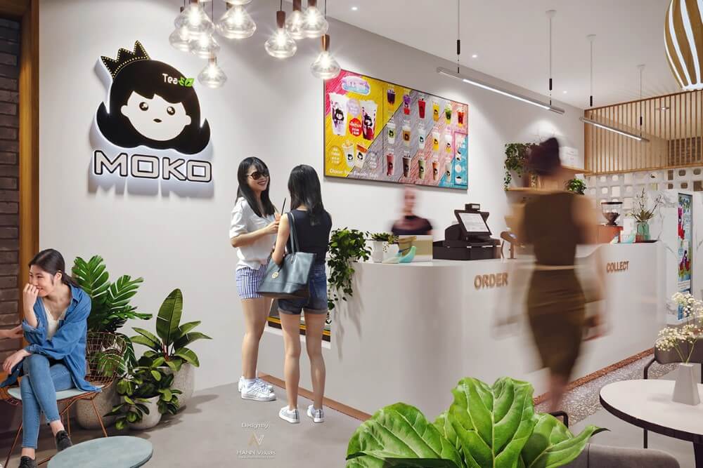 Thiết kế thi công quán trà sữa