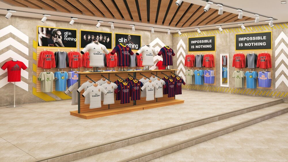Thi công nội thất shop thể thao