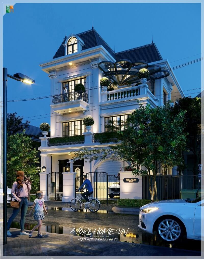 Thiết kế biệt thự tân cổ điển mái Nhật
