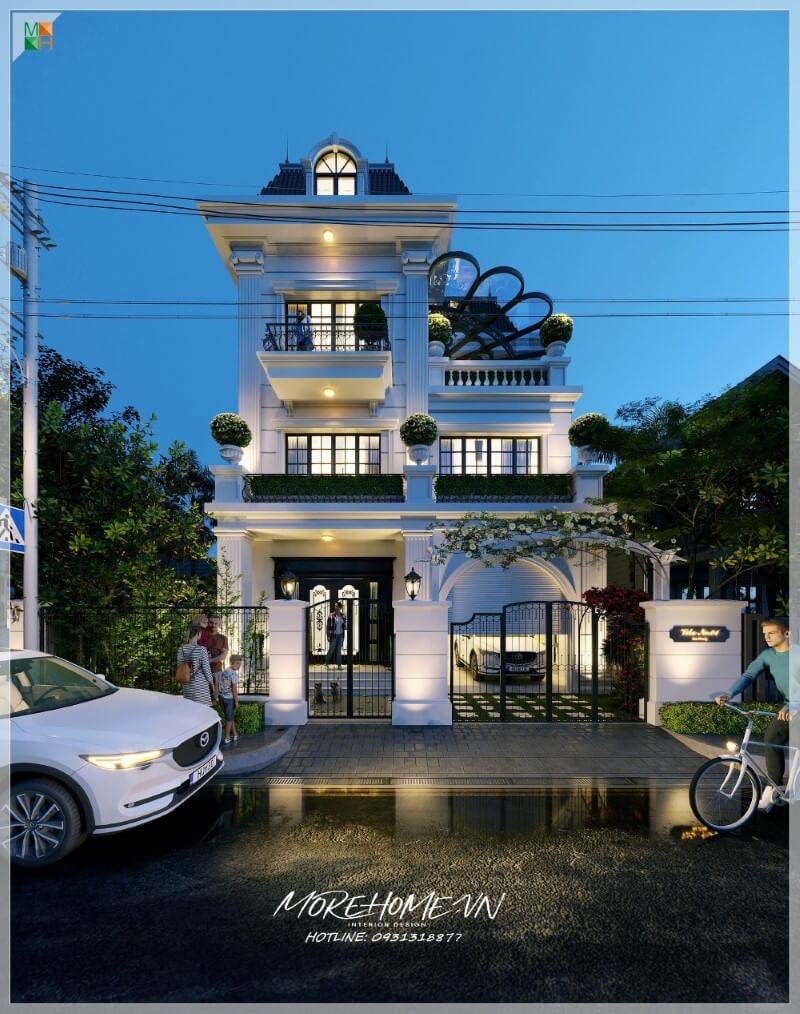 Thiết kế biệt thự tân cổ điển có gara