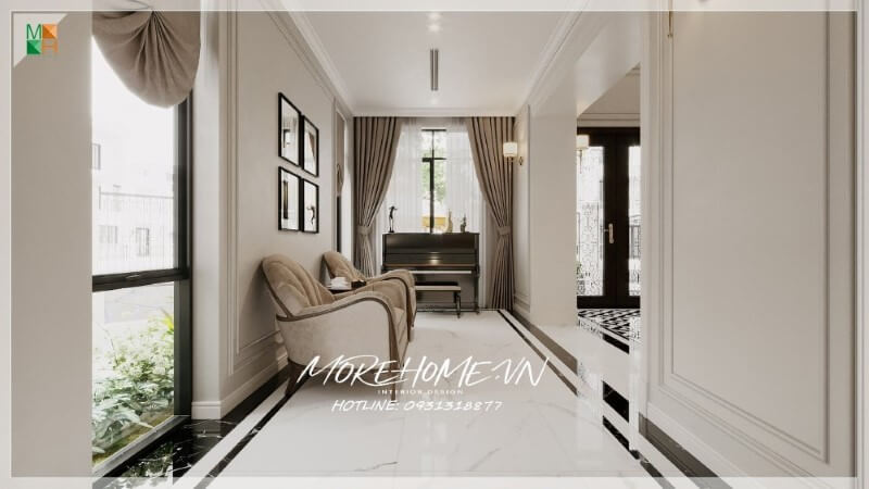 Thiết kế biệt thự tân cổ điển mái bằng