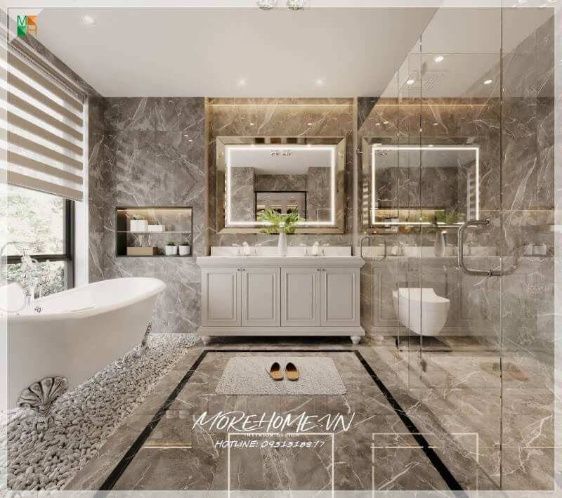 Thiết kế biệt thự tân cổ điển mái bằng