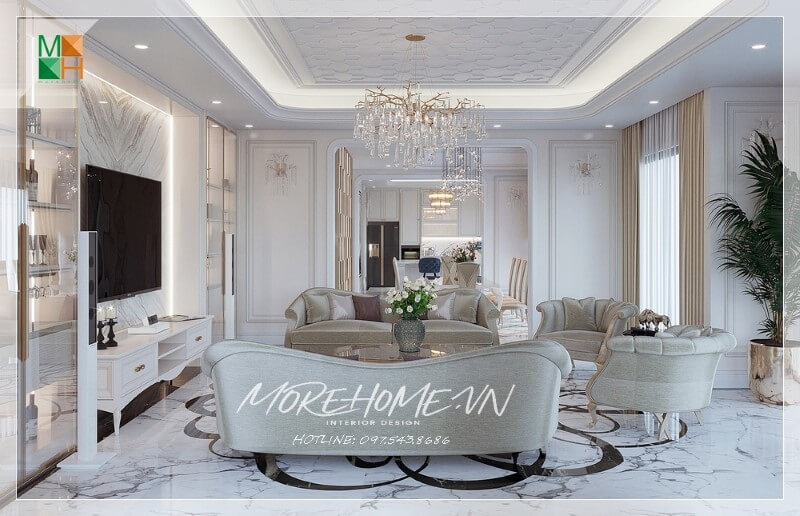 Thiết kế biệt thự tân cổ điển mái bằng