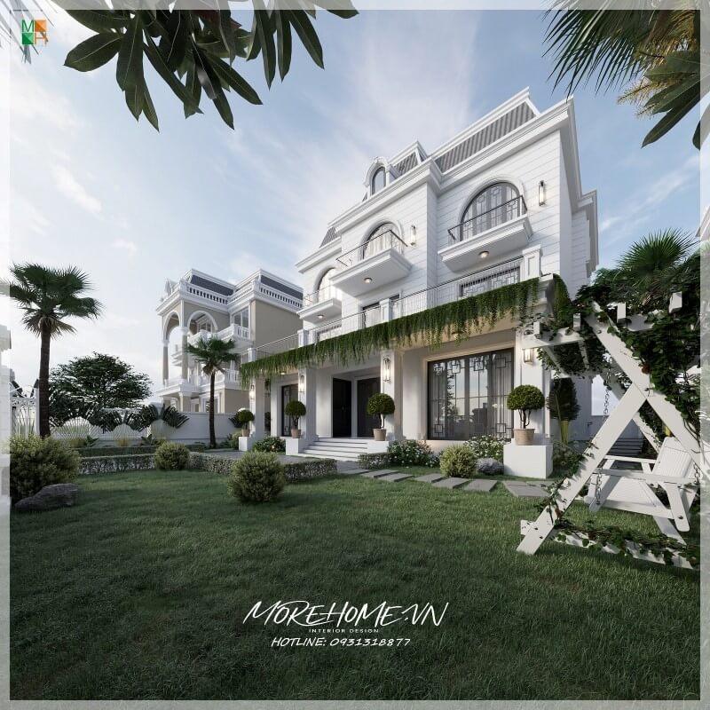 Thiết kế biệt thự sân vườn tân cổ điển