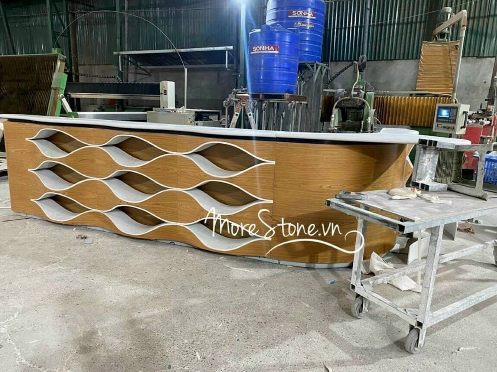 Thi công quầy lễ tân bằng đá Thi công quầy lế tân bằng đá