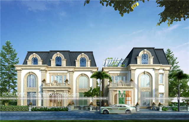 Thiết kế biệt thự tân cổ điển 2 tầng