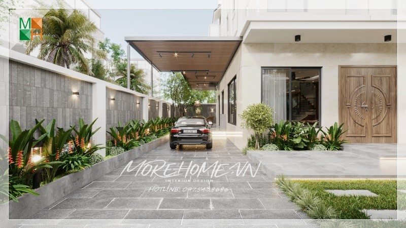 Thiết kế biệt thự sân vườn 2 tầng hiện đại