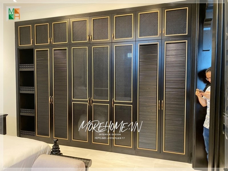 Thi công tủ quần áo âm tường