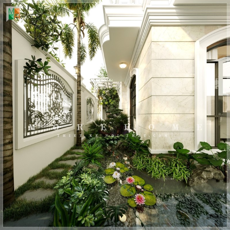 Thiết kế biệt thự tân cổ điển 4 tầng