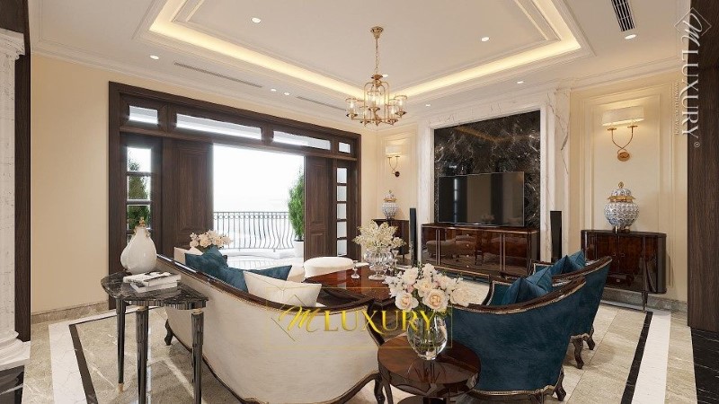 Thiết kế biệt thự tân cổ điển 4 tầng