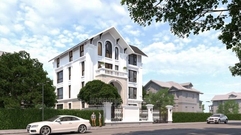 Thiết kế biệt thự tân cổ điển 4 tầng