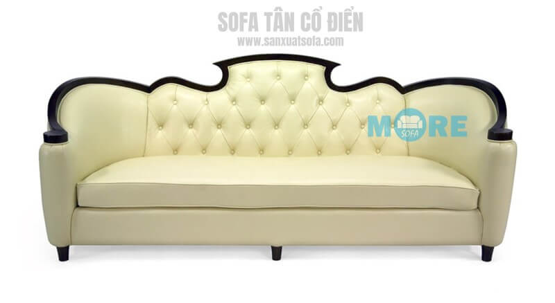 Sản xuất hoàn thiện Sofa tân cổ điển MS-014 gỗ tự nhiên Óc chó, bọc da bò thật nhập khẩu, nguyên liệu tự nhiên thân thiện với môi trường top 15 mẫu sofa tân cổ điển cho phòng khách đẹp