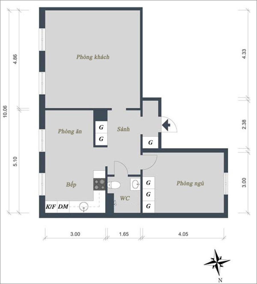 Thiết kế nội thất nhà chữ L