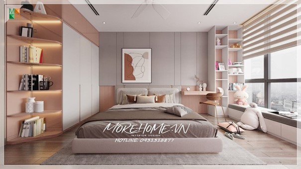 Thiết kế phòng ngủ chung cư cho 2 bé