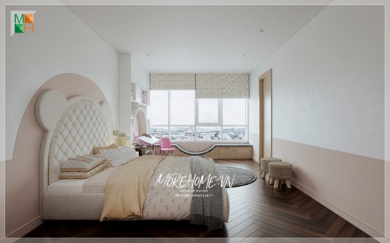 Thiết kế phòng ngủ chung cư cho 2 bé