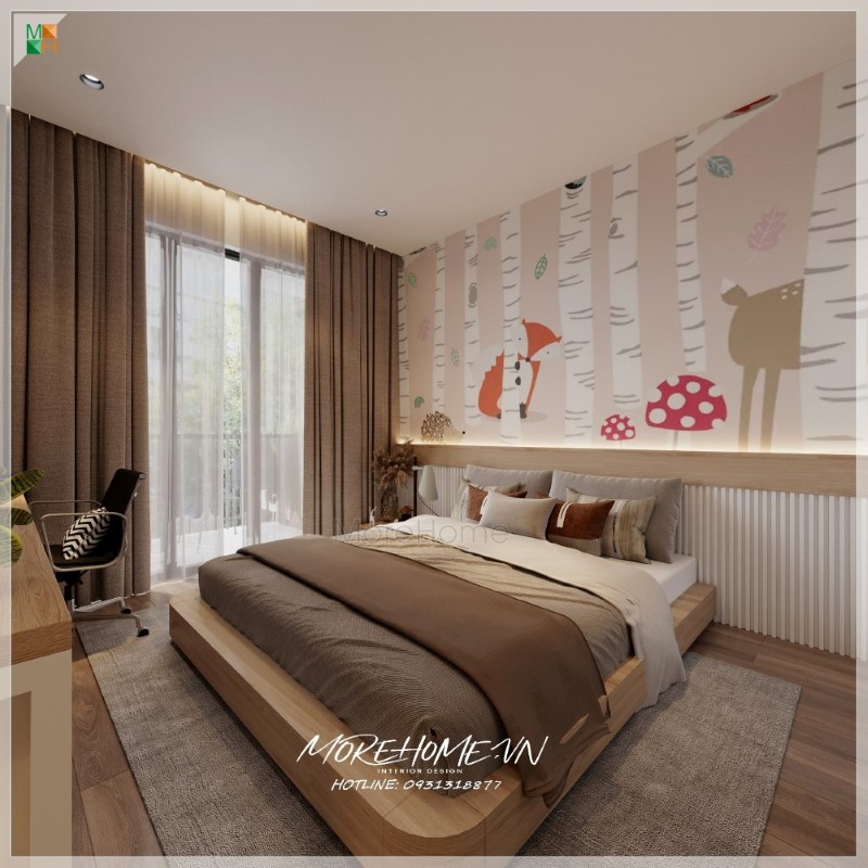 Thiết kế phòng ngủ chung cư cho 2 bé