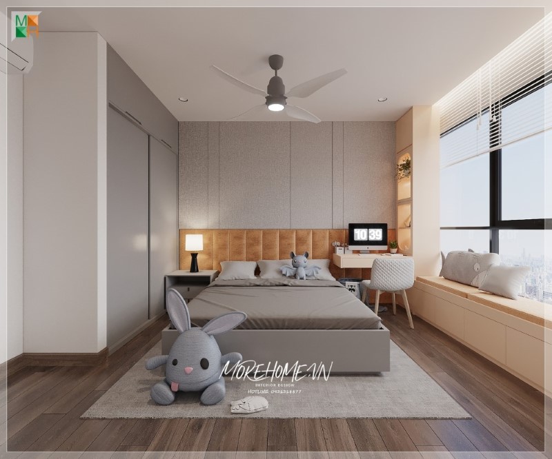 Thiết kế phòng ngủ chung cư cho 2 bé
