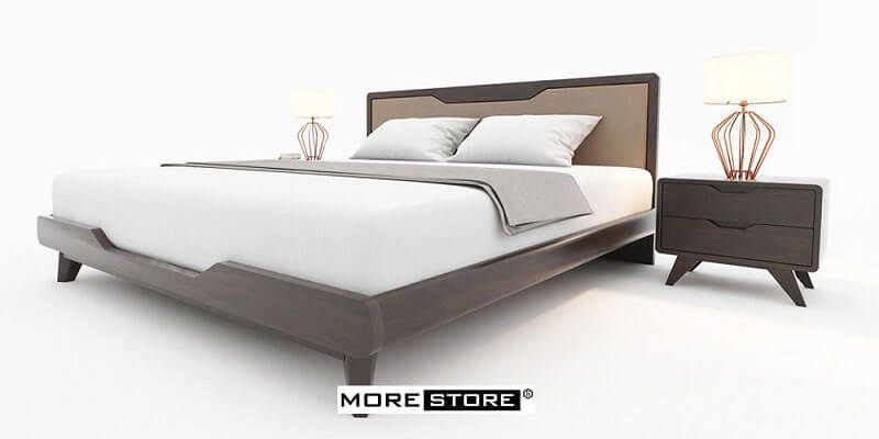 Mẫu giường ngủ gỗ nhập khẩu được ưa chuộng tại siêu thi nội thất MoreHome-MHG 00014