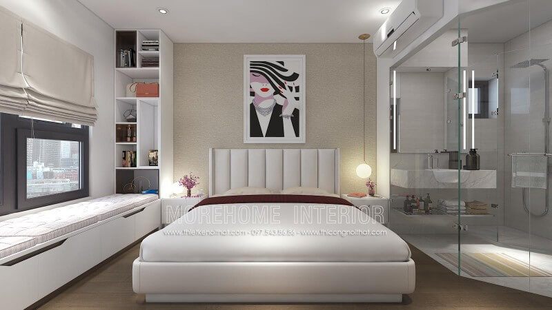 Giường ngủ khung gỗ bọc da mang lại cho không gian nghỉ ngơi ấn tượng và sang trọng hơn cả