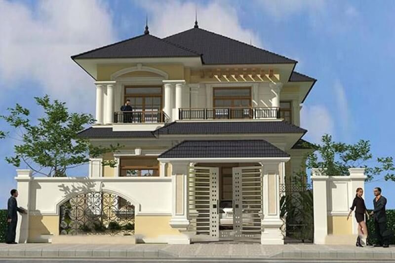Mẫu biệt thự nhà vườn 2 tầng mái Thái
