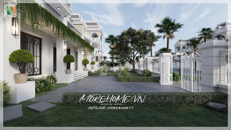 Mẫu biệt thự nhà vườn 2 tầng mái Thái