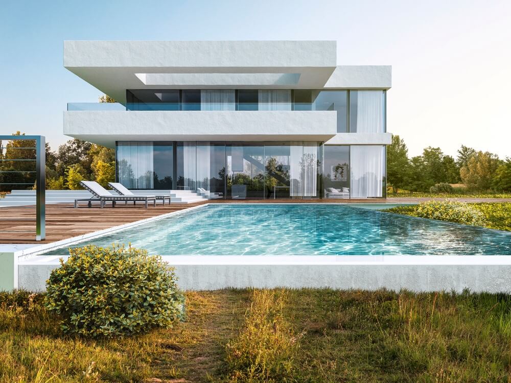 Thiết kế biệt thự 2 tầng có hồ bơi