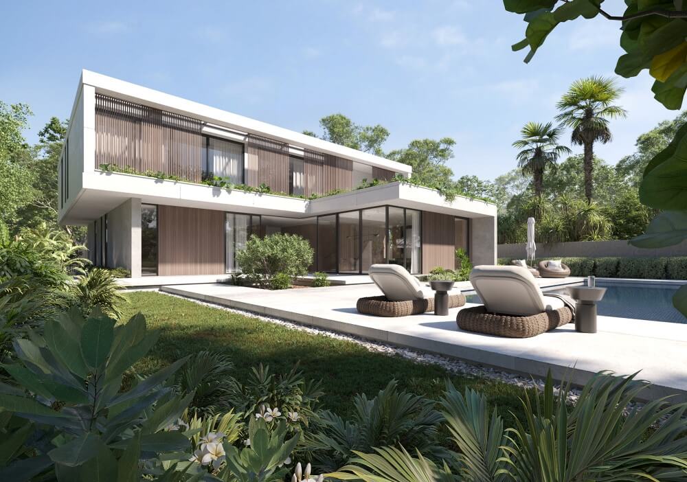 Thiết kế biệt thự 2 tầng có hồ bơi
