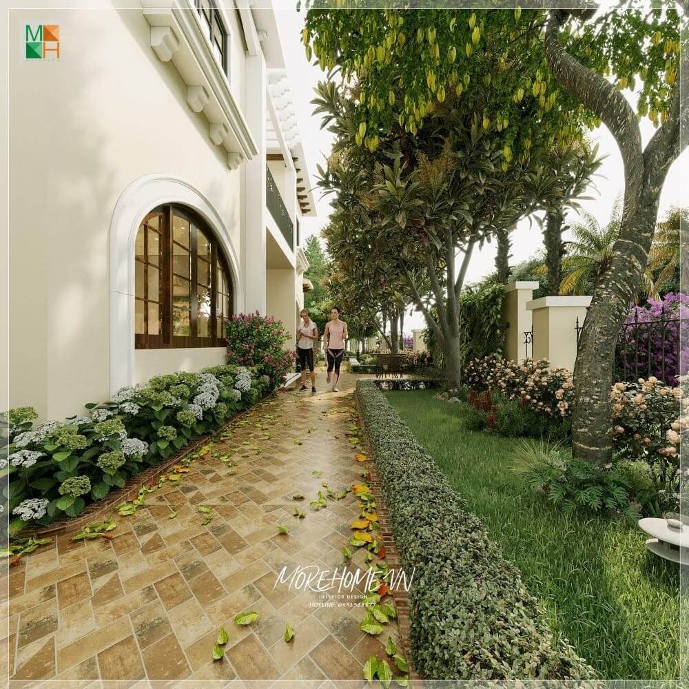 Thiết kế biệt thự vườn 2 tầng kiểu Pháp